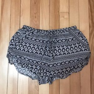 Boho Black and White Shorts